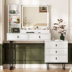 Brand New In Box - Large Vanity Desk With ColorTouch Screen Dimming Mirror 