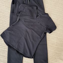 White Cross Scrub Set - Gray 