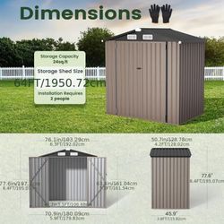 6x4 FT- Heavy Duty  Steel Outdoor Storage Shed.