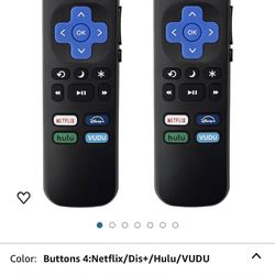 Replacement TV Remote Control ONLY for Roku TV, for TCL/Hisense/Sharp/Philibs/Onn/Element/Insignia Roku TV (NOT for Roku Stick or Box)(2 Pack)