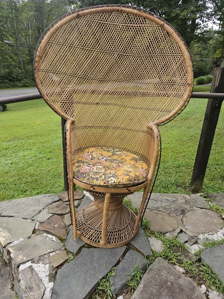 Vintage Wicker Peacock Chair NEED GONE ASAP
