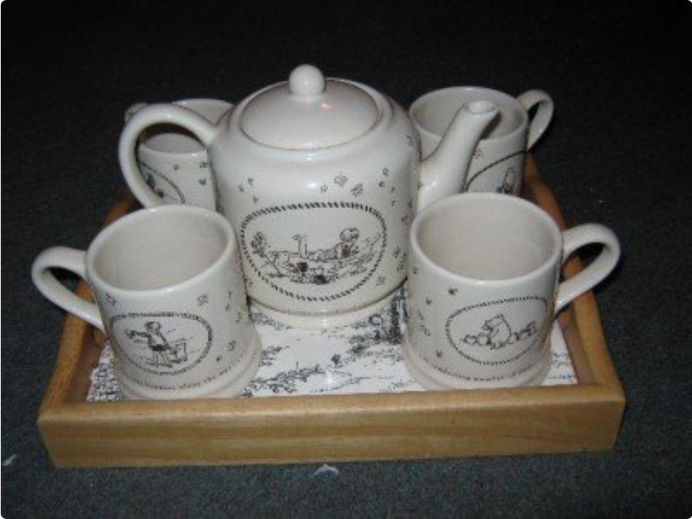 Rare W/Box 6 PC Tea Set Classic Pooh Exl Cond 