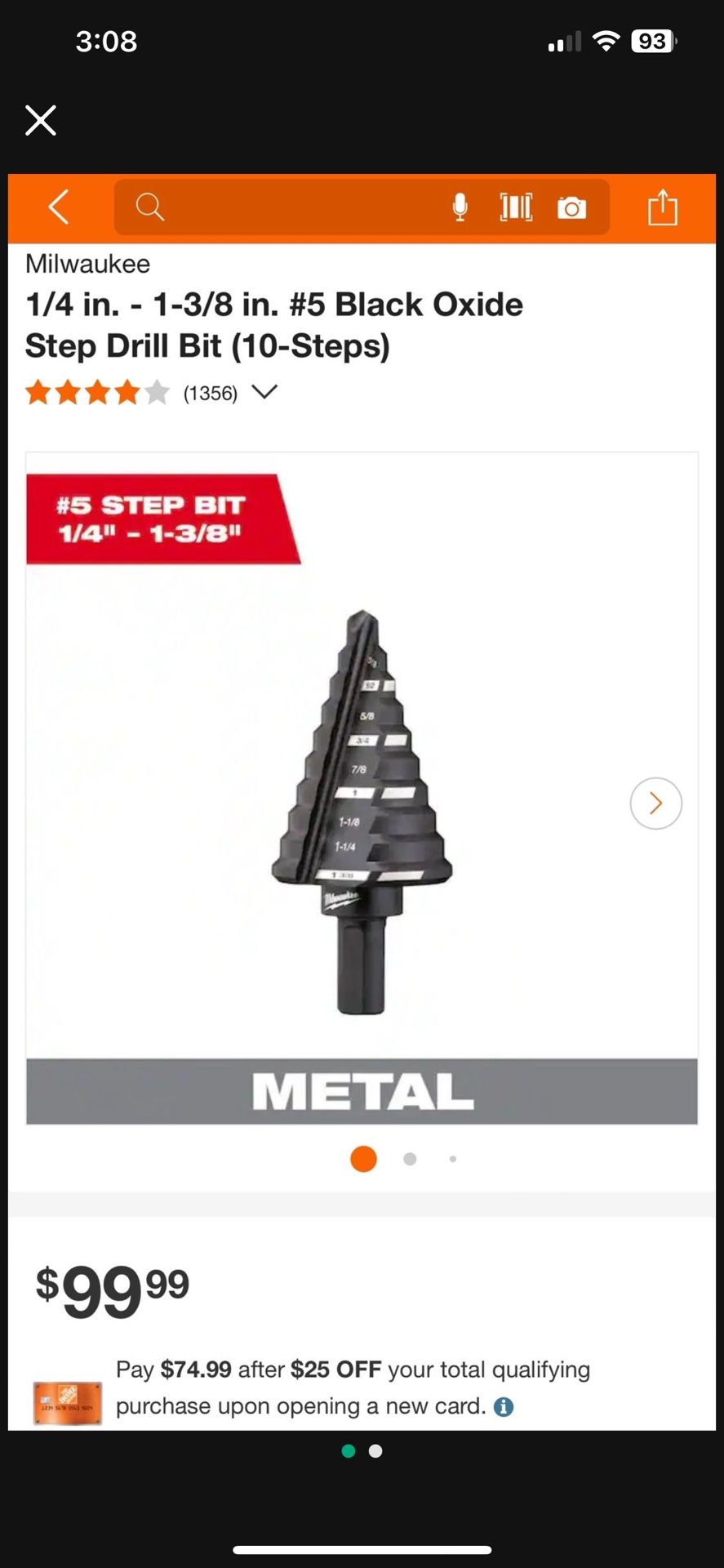Milwaukee Step Drill Bit