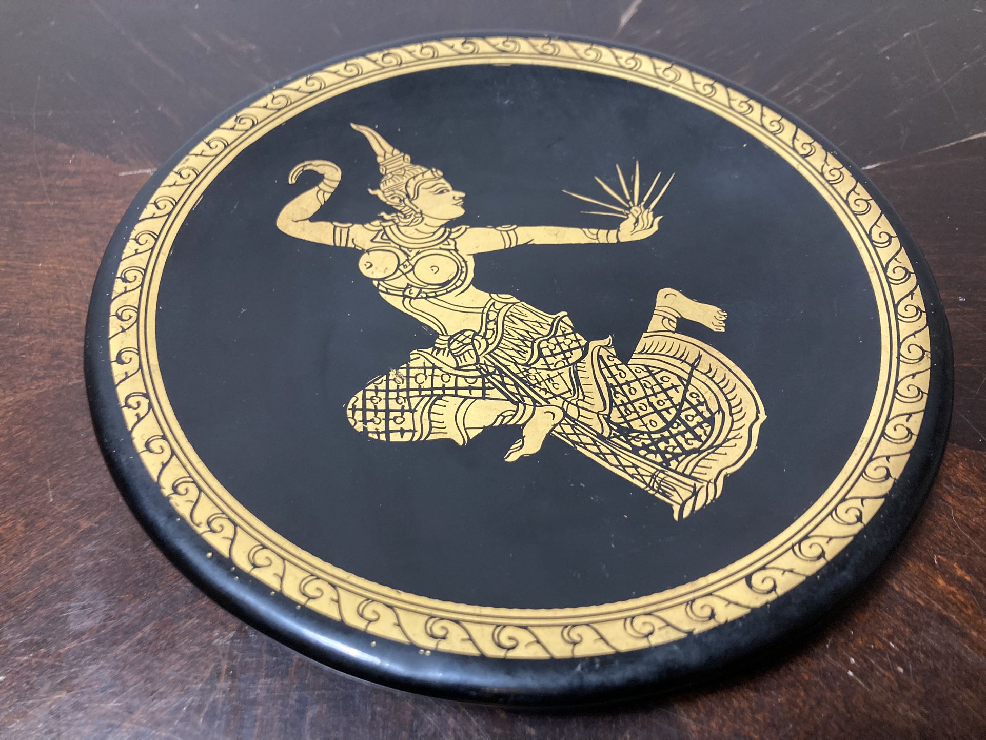 Vintage Hand Made Lacquerware Plate 