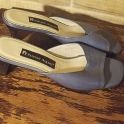 Blue/gray Open Heel Shoes