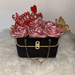Valentine’s Roses Black Purse