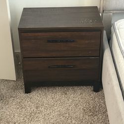 Brown 2 drawer nightstands