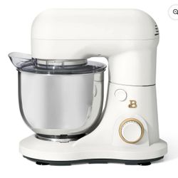 Beautiful 3.5 Qt Stand Mixer, White Icing with Flat Beater, Dough Hook, Balloon Whisk