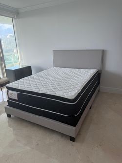 Brand New Queen Bed with Queen Mattress / Cama Queen con Colchon Nueva a Estrenar … delivery 🚚