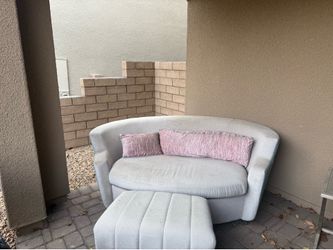 Couch bed + Swivel Chair and Ottom set