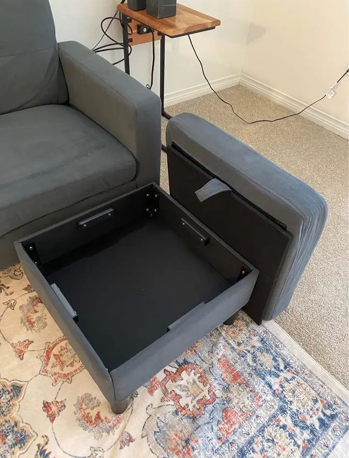 L-Shaped Couch with Moveable Ottoman Delivery Available 