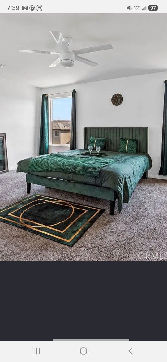 New Queen Size Bedframe Emeral Green