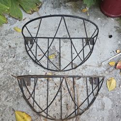 2 Wrought Iron Hanging Flower Plant Baskets (READ) Both $15