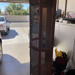 Corner Curio Cabinet 6ft Hi 16 Inch Wide On Sides 4 Shelves