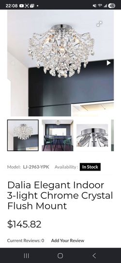 Crystal flushmount chandelier