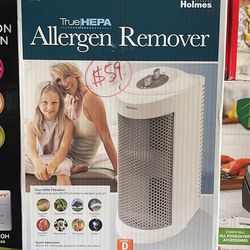 Holmes True HEPA Allergen Remover Mini Tower Air Purifier with Optional Ionizer | Small Space Air Purifier, White (HAP706).