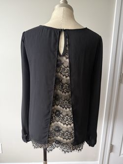 Black long sleeves top blouse size M