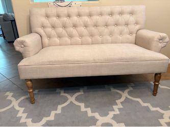 Furniture: White love seat. Excellent condition. Non smoking home.