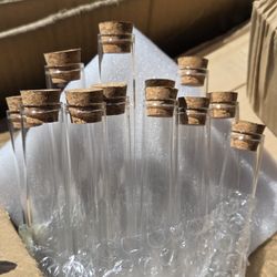 Clear Glass Test Tubes with Cork Stoppers 12 Pack Wholesale Lots DIY Crafts, Spices, Favors, Storage