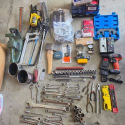 Tool Lot Ratchets Wrenches Sockets Pliers Screw Drivers car parts