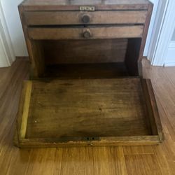 Antique Old Carpenters Tool Box Wooden