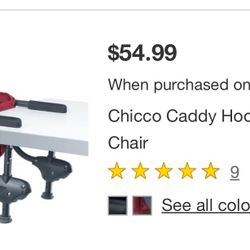 Chicco Caddy Hook-On High Chair, folds when not in use. 
