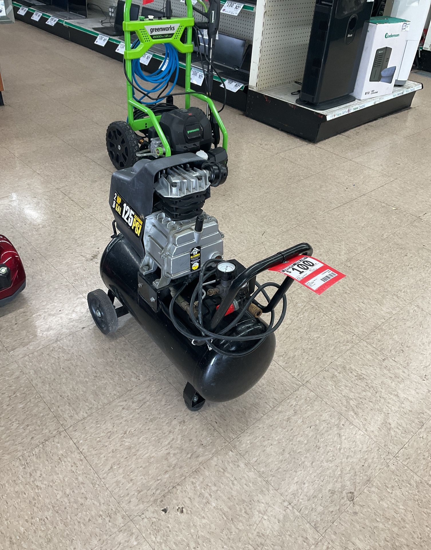 LEFOO ELECTRIC COMPRESSOR 125 Psi 2hp 8gal