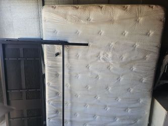 Queen size mattress 60x80 with black bed frame