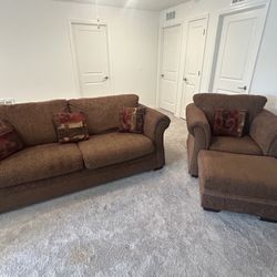 Sofa, Chair, And Ottoman 