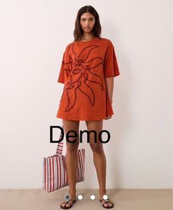 ASOS DESIGN Sonny Towelling Beach Mini Sundress Sun Embroidery Rust UK 6 US 2