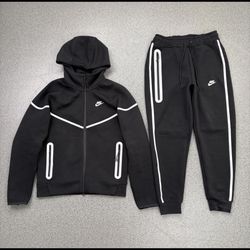 Nike Tech Fleece Tracksuit Reflective Black Men's Hoodie & Pants Set Mens Medium