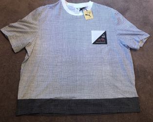 Puma x Michael Lau Grid Print White Black T-Shirt Tee Men's Size XXL