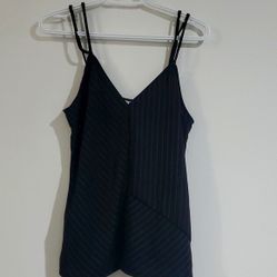 Current Air black &amp; white Pinstripe Cami with tie straps size S 