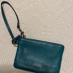 Blue Coach Wristlet