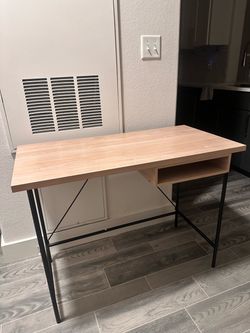 Modern Wood Top Desk with Metal Legs