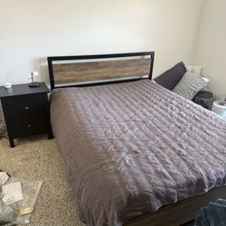Queen Bed Frame And Side Table
