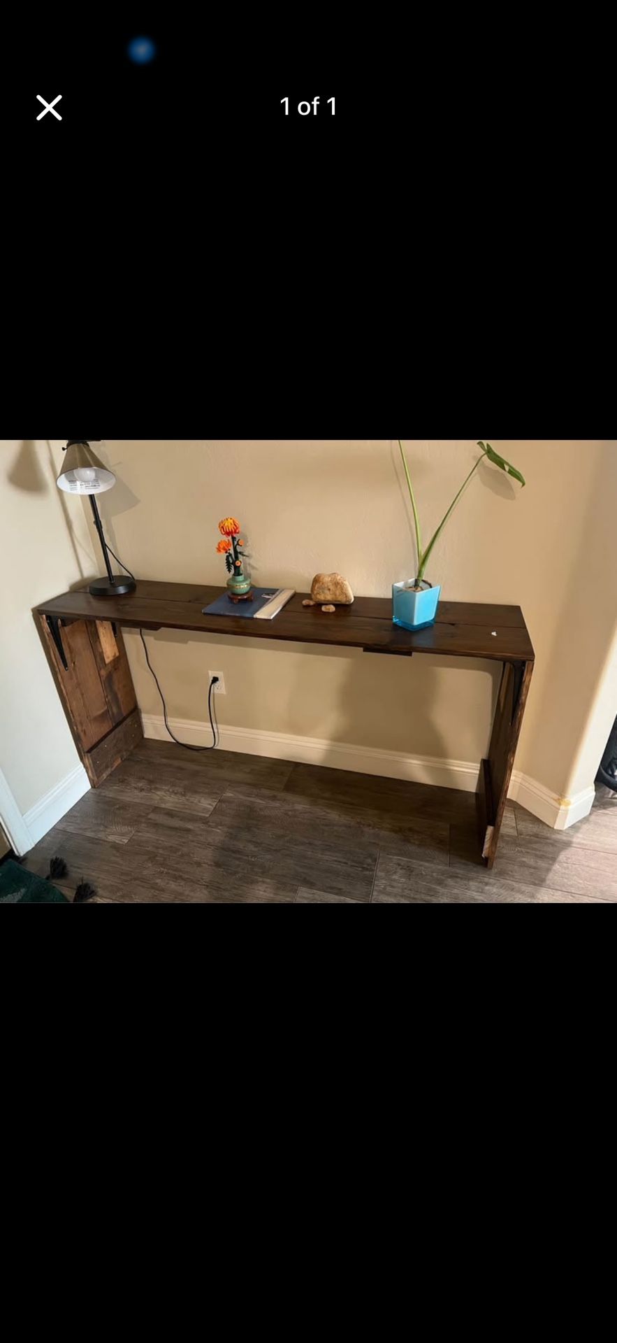 Wooden Shelf And Island Stools
