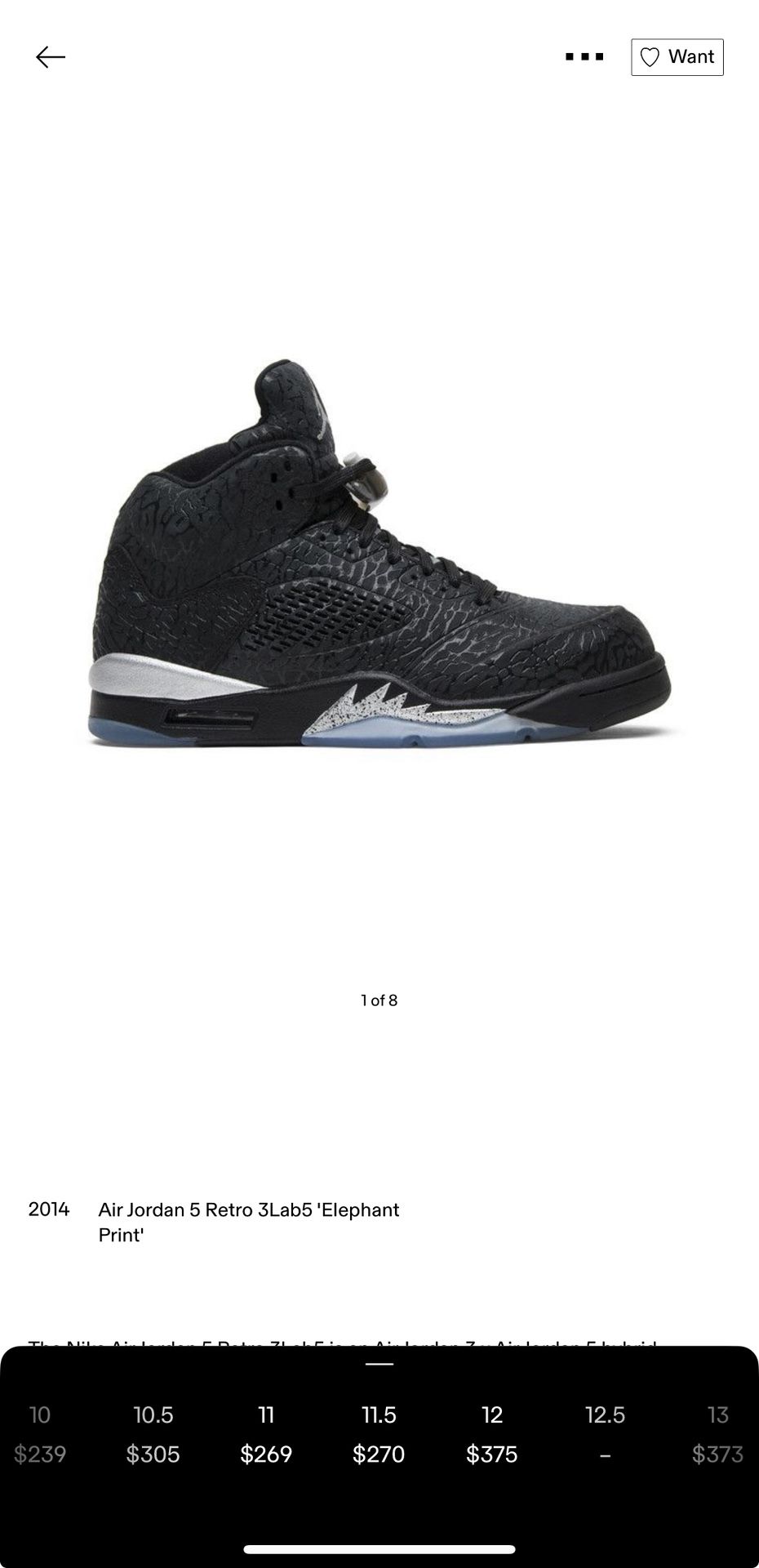 Jordan 5 Retro 3Lab5 Elephant Print