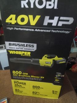 Ryobi 40V HP Brushless Whisper Series Blower Kit