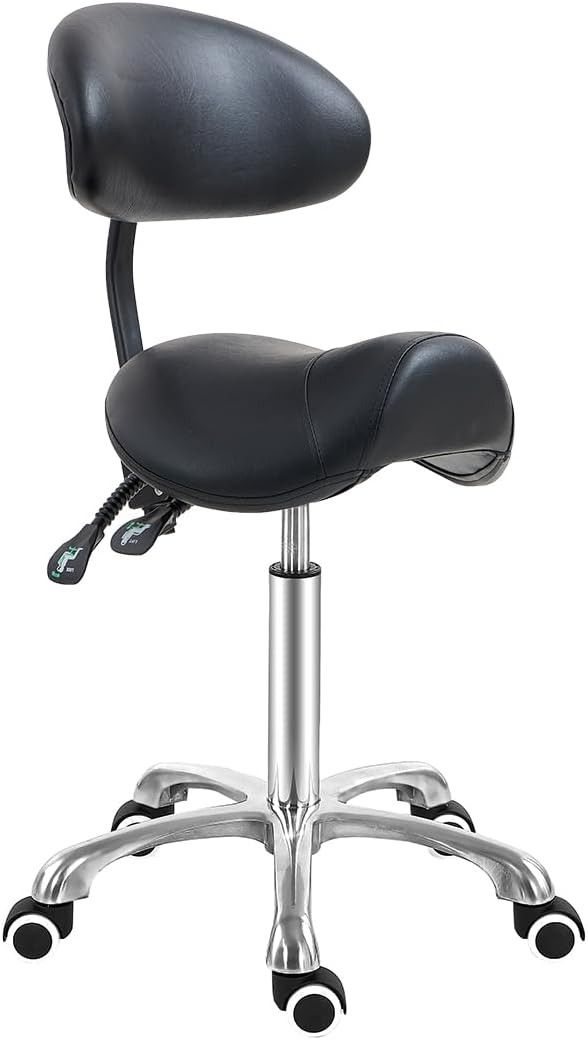 Saddle Stool Chair with Back Support