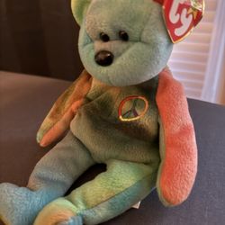 RAINBOW BEAR BEANIE BABY  TY 