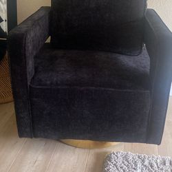 Swivel Arm Chair-Black