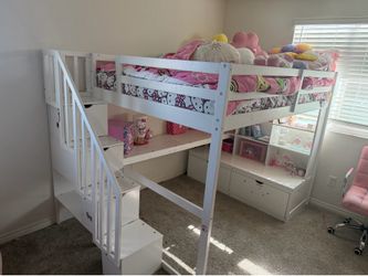 Bunk bed with desk