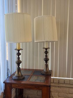 Pair of Tall Candlestick Table Lamps