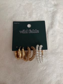 Wild Fable 3-Pack Hoop Earrings Set