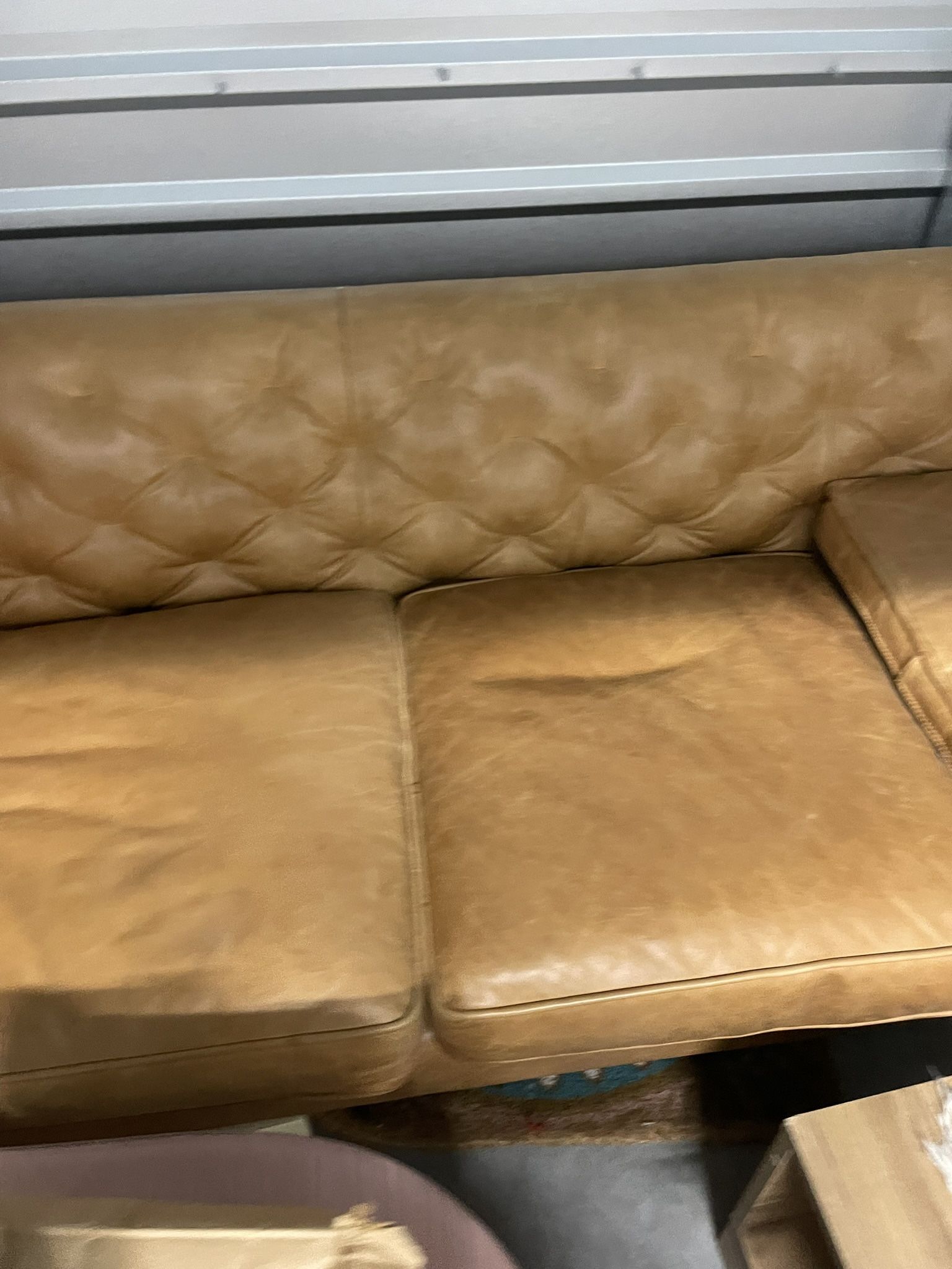 Leather Sofa Poly & Bark Tufted Essex Sofa