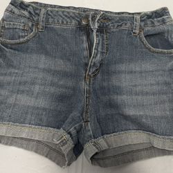  Mossimo Supply Co Women’s Denim Shorts Blue Rolled Hem Casual Jean Shorts Size 14-16