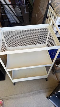 IKEA White Metal Rolling Utility Cart 3-Tier