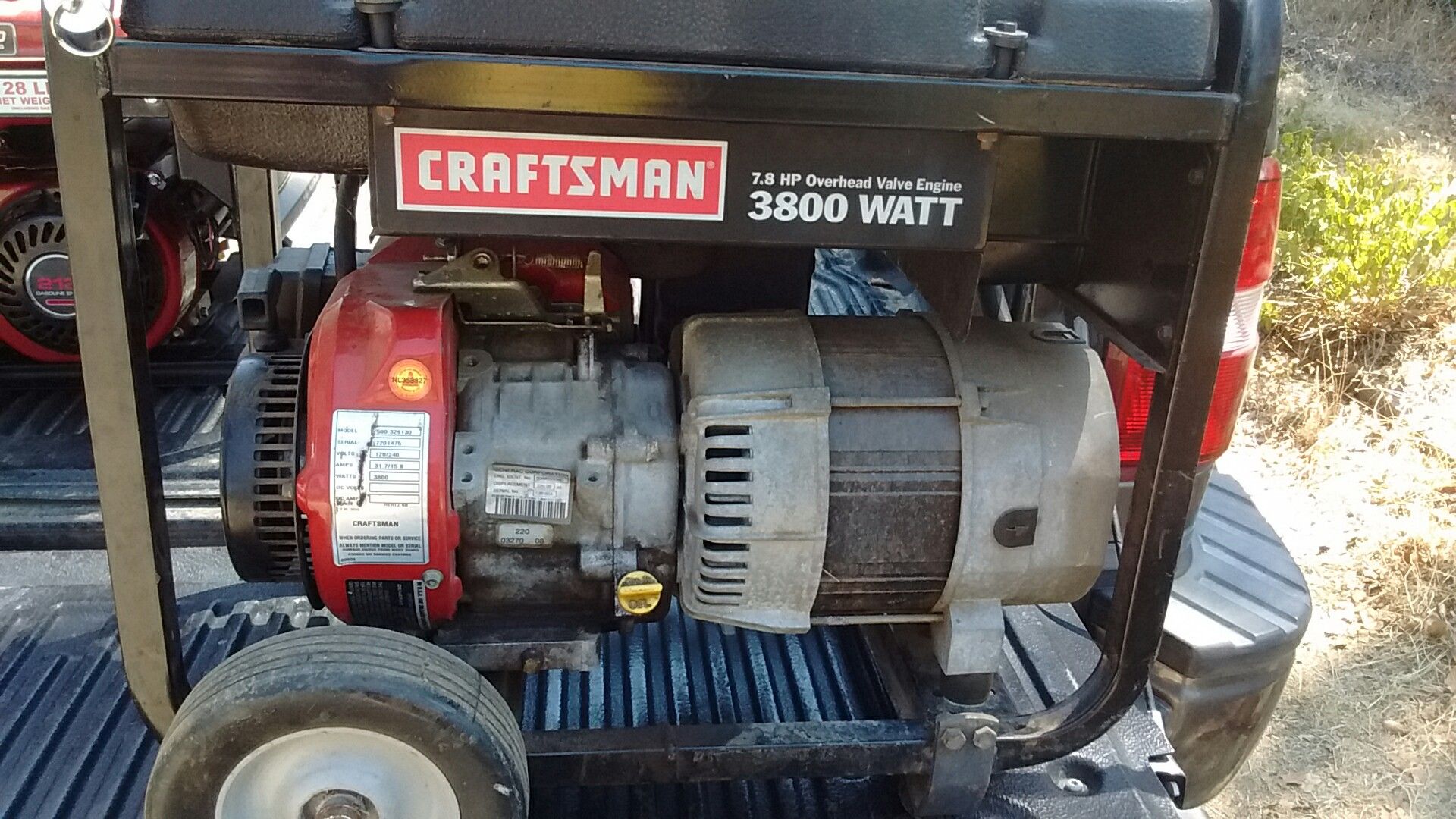 Craftsman 3800 watt generator 7. 8 horsepower