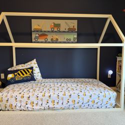 Twin House Bed Frame - Montessori Floor Bed Frame